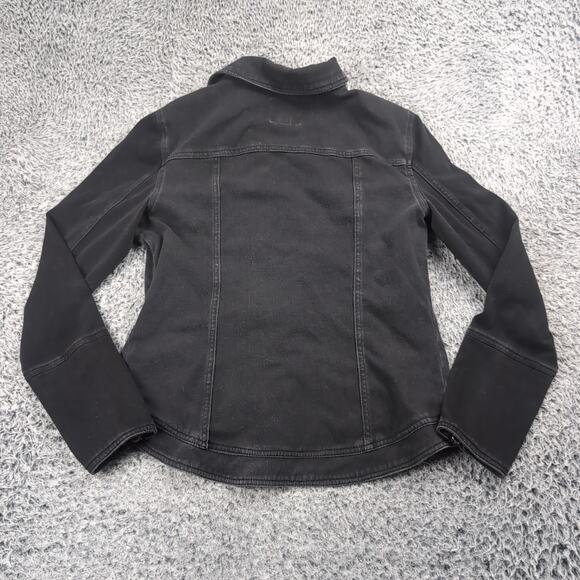 Liverpool Jacket Women Medium Black Trucker Distressed Stretch Bikercore Casual - Picture 5 of 6